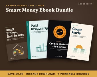 Paquete de libros electrónicos Smart Money UK / Presupuesto para autónomos, seguridad con Bitcoin, inversión fraccionada (PDF + EPUB)