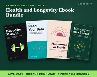 Paquete de libros electrónicos sobre salud y longevidad / GLP-1, dispositivos portátiles, perimenopausia, presupuesto (PDF + EPUB)