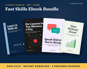 Paquete de libros electrónicos para adquirir habilidades rápidamente / Estudio de IA, oratoria, idiomas, Excel (PDF + EPUB)