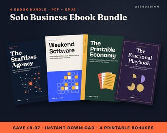 Paquete de IA para Negocios Individuales / 4 libros electrónicos (PDF + EPUB) + hojas de trabajo (descarga digital)