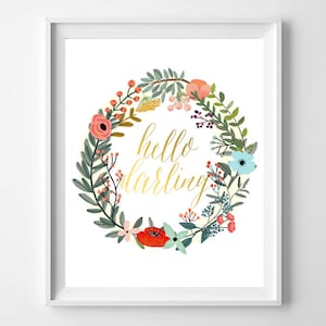Hello Darling-Modern Girl Nursery Printable