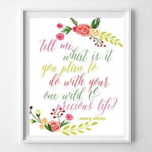 Baby Girl Nursery Ideas-Mary Oliver Quote Printable