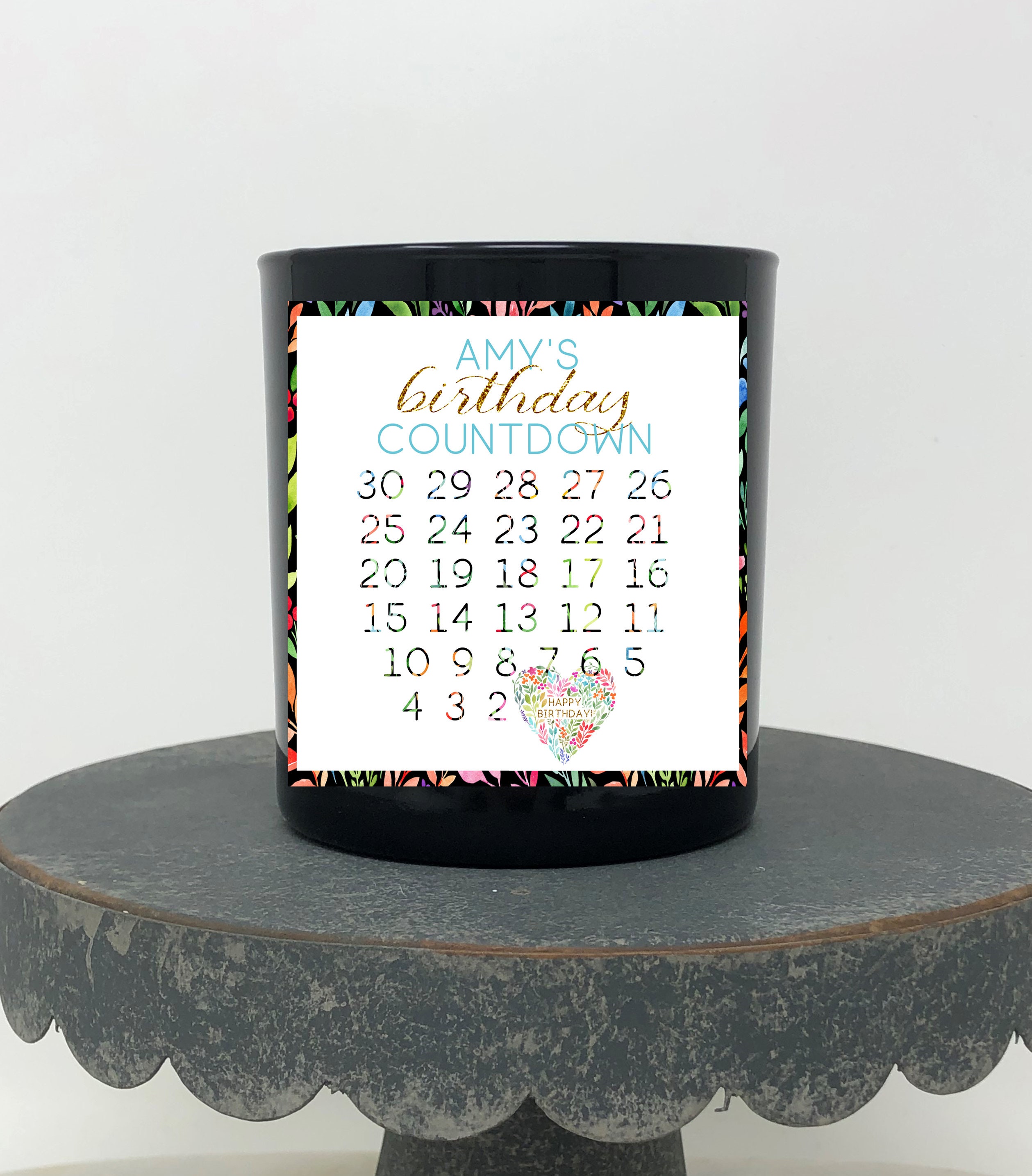Birthday Countdown Countdown Candle Birthday Gift Idea Etsy