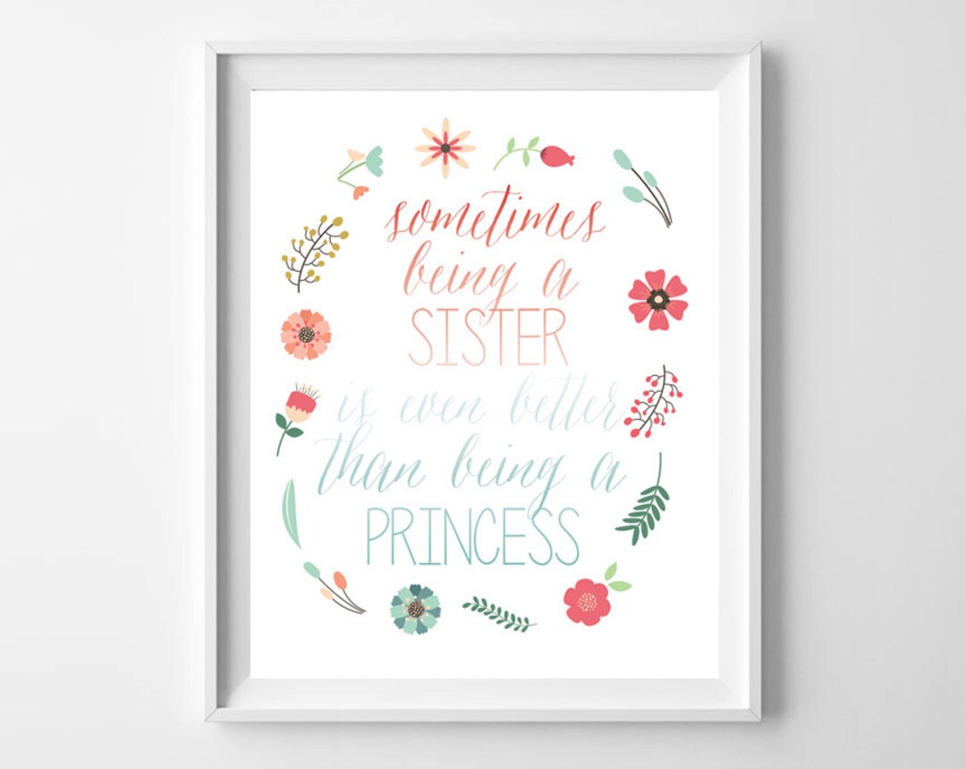 Big Sister Print - Sister Wall Art - Girl Printable Art - Etsy