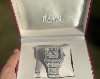 Santos De Cartier VVS Simulated Iced Out Uhr