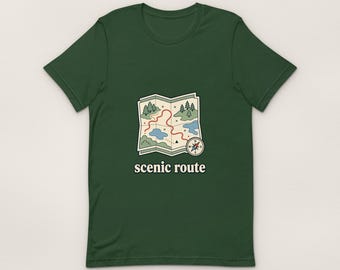 Scenic Route T-Shirt, Scenic Route Map Unisex T-Shirt, Funny Illustrated Gift
