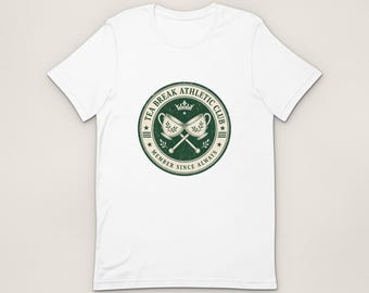 Tea Break Athletic Club T-Shirt, Tea Break Club Unisex T-Shirt, Funny Illustrated Gift