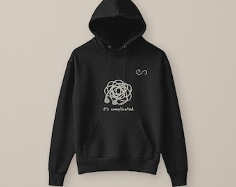 It's Complicated Hoodie, Tangled Earphones Unisex Hoodie, Endless Minimalist Gift