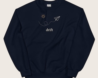 Drift Sweatshirt, Paper Plane Line Art Unisex Sweatshirt, Endless Minimalist Gift