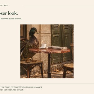 Cafe Duck Printable Wall Art, Retro Digital Download, 5 PDF Sizes Including 50x70 cm image 6