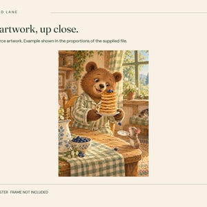 Pancake Bear Poster, Kids Animal Wall Art, 50x70 cm Unframed Matte Print imagen 2