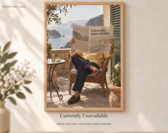 Currently Unavailable Printable Wall Art, Retro Digital Download, 5 PDF Sizes Including 50x70 cm