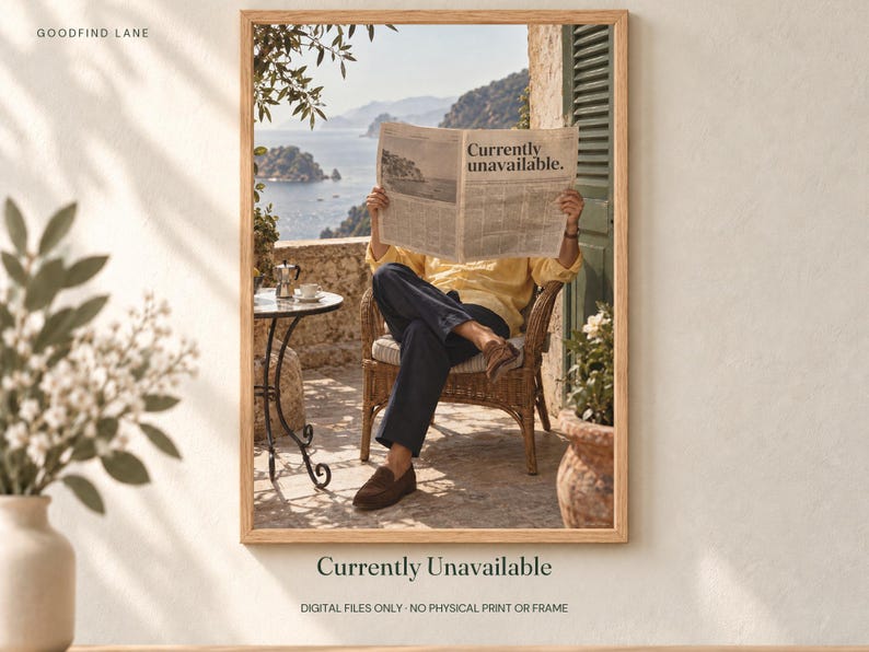 Currently Unavailable Printable Wall Art, Retro Digital Download, 5 PDF Sizes Including 50x70 cm image 1