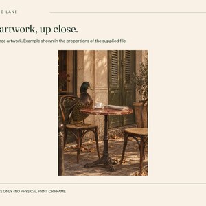 Cafe Duck Printable Wall Art, Retro Digital Download, 5 PDF Sizes Including 50x70 cm image 2