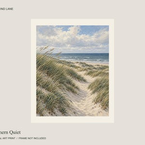 Coastal Dunes Art Print, Neutral Beach Wall Decor, Unframed Matte Poster, 12x16 or 16x20 Bild 4