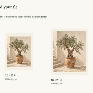 Olive Tree Art Print, Mediterranean Wall Decor, Unframed Matte Poster, 12x16 or 16x20 image 5