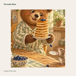 Pancake Bear Printable Wall Art, Kids Room Digital Download, 5 PDF Sizes Including 50x70 cm image 3
