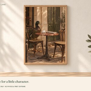 Cafe Duck Printable Wall Art, Retro Digital Download, 5 PDF Sizes Including 50x70 cm image 3
