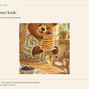 Pancake Bear Poster, Kids Animal Wall Art, 50x70 cm Unframed Matte Print imagen 6