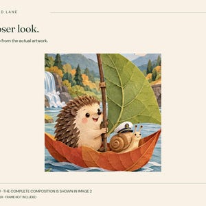 Hedgehog on an Adventure Poster, Kids Animal Wall Art, 50x70 cm Unframed Matte Print image 6