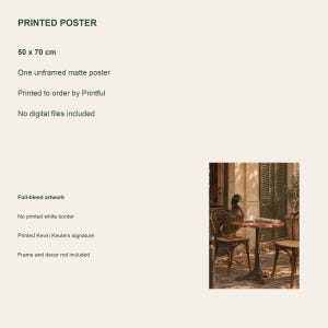 Cafe Duck Poster, Retro Wall Art, 50x70 cm Unframed Matte Print image 4