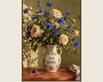 Not Today Poster, Retro Wall Art, 50x70 cm Unframed Matte Print