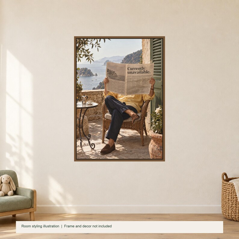 Currently Unavailable Poster, Retro Wall Art, 50x70 cm Unframed Matte Print imagen 2