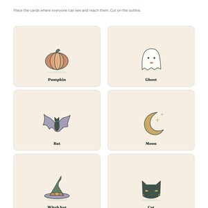 Halloween Picture Hunt PDF for Kids: 12 Cards, Indoor Game, Pumpkin Drawing and Certificate image 3