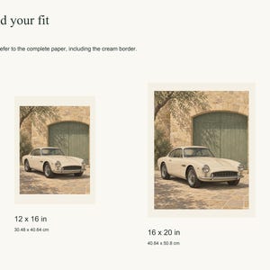 Vintage Car Art Print, Sage Green Wall Decor, Unframed Matte Poster, 12x16 or 16x20 image 5
