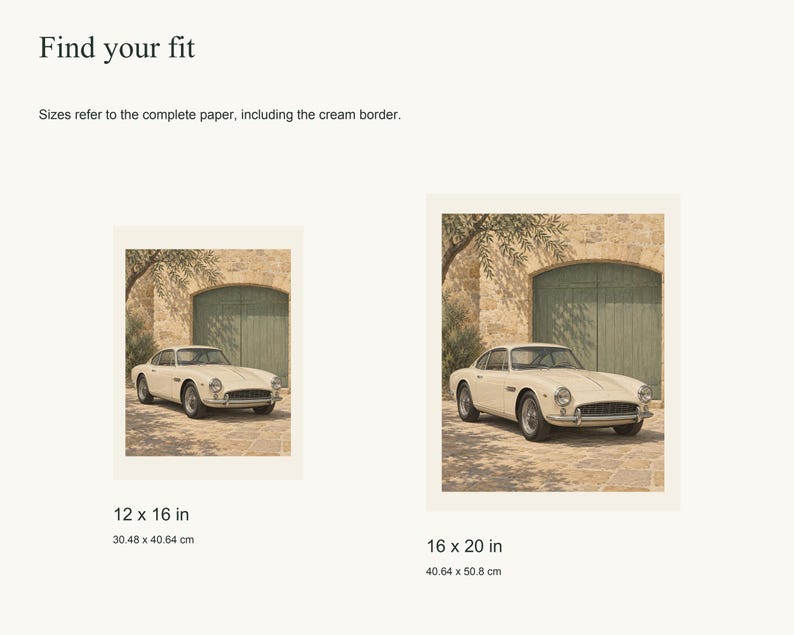 Vintage Car Art Print, Sage Green Wall Decor, Unframed Matte Poster, 12x16 or 16x20 image 5