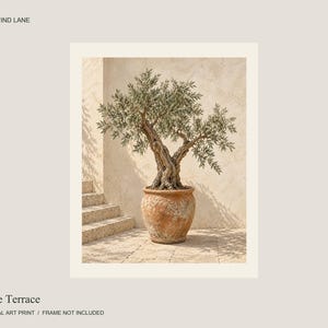 Olive Tree Art Print, Mediterranean Wall Decor, Unframed Matte Poster, 12x16 or 16x20 image 4