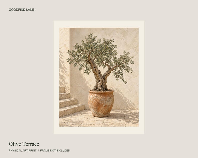 Olive Tree Art Print, Mediterranean Wall Decor, Unframed Matte Poster, 12x16 or 16x20 image 4