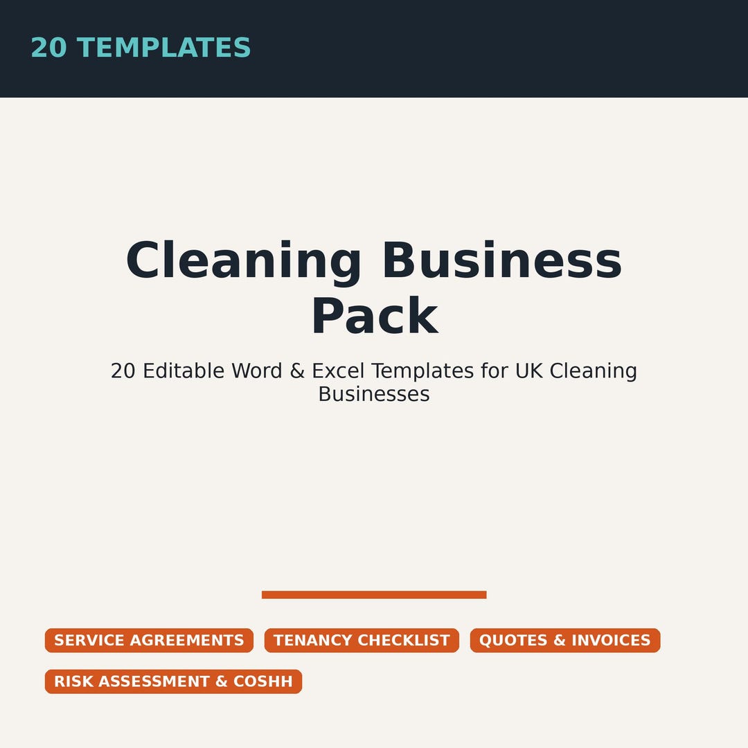 Sample Word Service File UK Cleaning Business Template Pack | 20 Editable Word & Excel Files ...