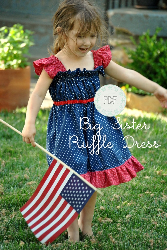 Big Sister Ruffle Dress Baby Toddler Girls Beginner Easy PDF Etsy