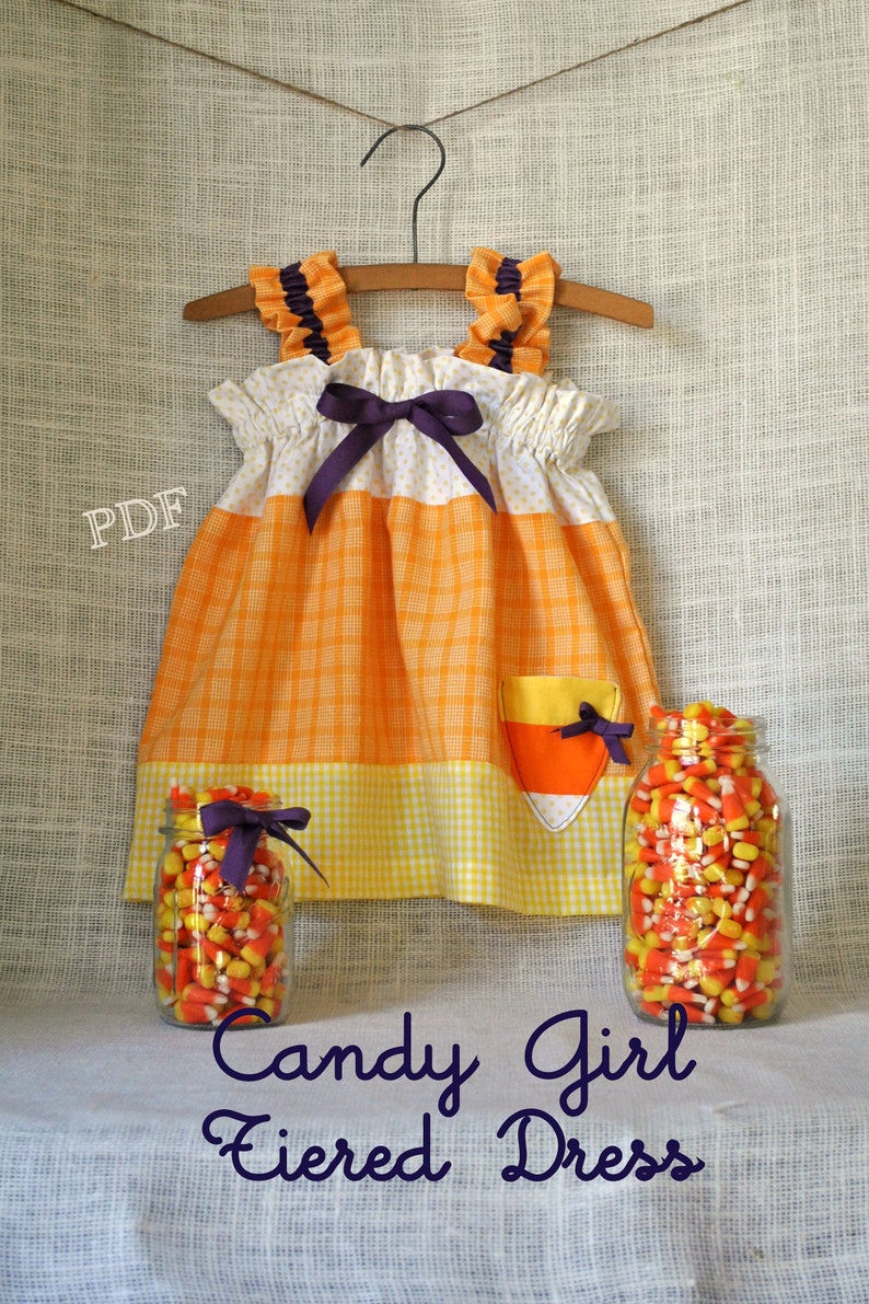 Candy Girl Tiered Dress Baby Toddler Girls Easy PDF Dress Etsy