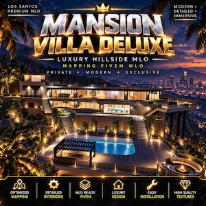 Mafia Villa Deluxe MLO FiveM | Boss Office, Meeting Room & Private Security | Luxury Crime Family HQ | Roleplay Mapping |