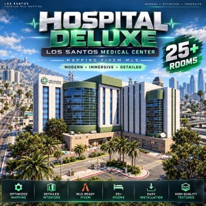Hospital MLO FiveM | 25 Rooms | MRI, Surgery Helipad | Animated Machines & Elevator Script | EMS Roleplay