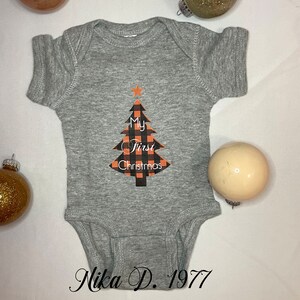 My First Christmas Onesie (Grey), Baby Onesie/Newborn Onesie/Holiday Onesie/First Christmas