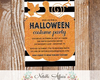 halloween costume party invitation on brown linen halloween etsy
