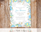 Shades of Blue Elegant Flowers Baby Shower invitation - no color changes - Couples Baby Shower Bridal Shower Baby Sprinkle, Birthday invite Il_170x135