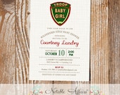 Camping Baby Shower invitation - Troop Beverly Hills inspired campout invitation - Smores baby shower - no color changes Il_170x135