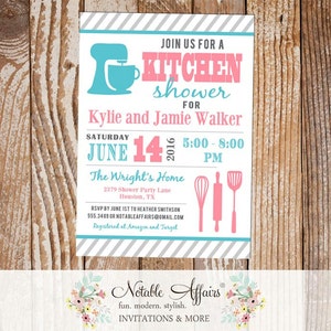 Kitchen Pantry Shower Utensils Housewarming Party Stock the House Bridal Shower Couples Shower Invitation - accent colors can be changed