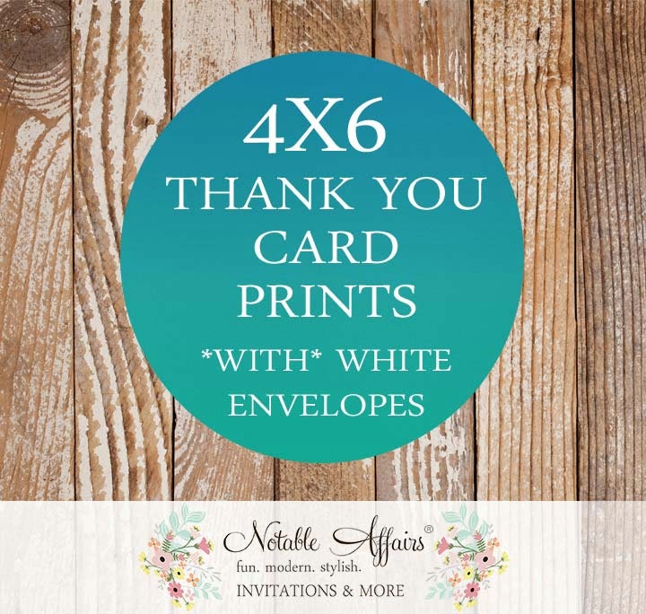 Printing for FLAT 4x6 Thank You Cards With White Envelopes - Etsy