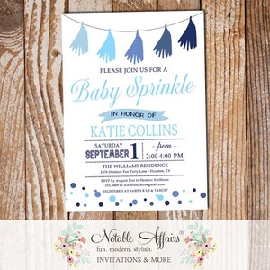 Shades of Blue Tassel Confetti Dots Sprinkles Baby Sprinkle invitation - choose up to 5 colors - Boy Baby Shower Confetti Invite