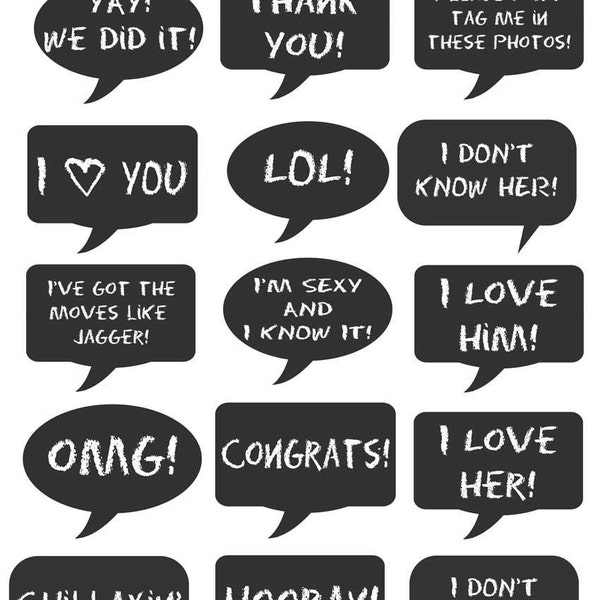 INSTANT DOWNLOAD - Pre-made Chalkboard Signs for birthdays parties showers graduations sleepovers photobooth photo booth props
