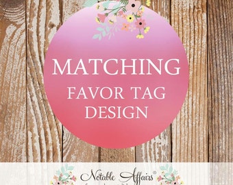 Matching Favor Tags - 2 inches - Pick your invitation and matching favor tags