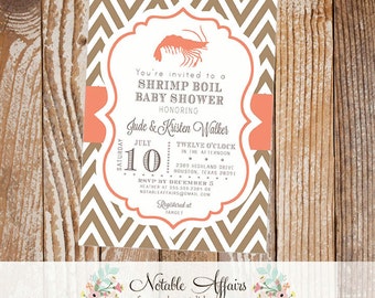 Shrimp Boil Couples Shower Baby Shower Party Celebration Engagement Couples Shower Invitation - colors and wording can be changed