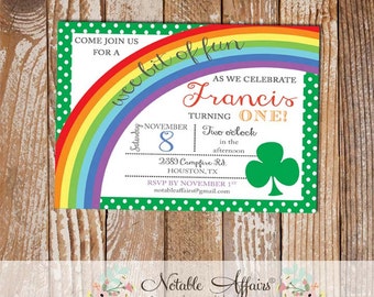 Shamrock Rainbow St Patricks Day Birthday Party with Polka Dots - choose your polka dot color and wording as desired