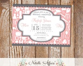 Gray and Light Blush Pink Couples Shower Bridal Shower Wedding Kitchen Housewarming Party His Her Shower Invitation - colors can be changed Il_170x135