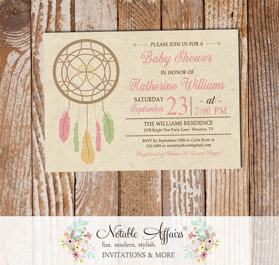 Brave Little One Boho Gold Dreamcatcher Feather Arrow Shower